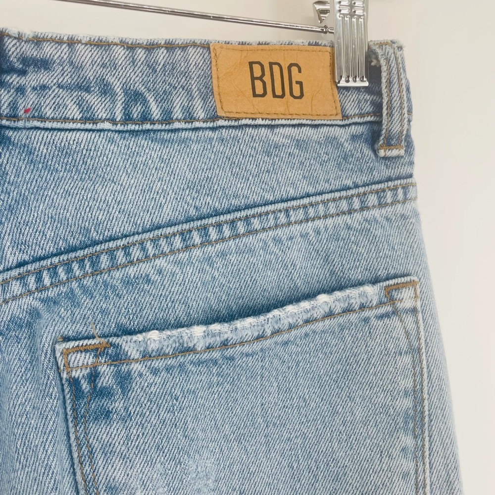 BDG Urban Outfitters Slim Straight Patchwork Distressed Jeans Light Wash Size 27 - Picture 10 of 14
